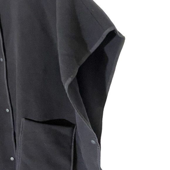 COS Black Wool Blend Longline Cape Poncho Coat Pockets size L - XL NWT MSRP $350 - Picture 6 of 13